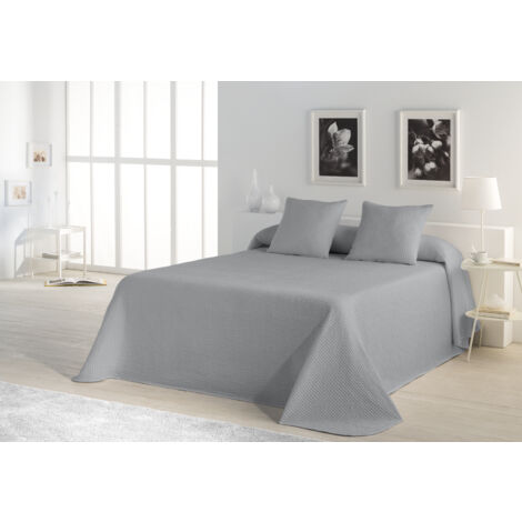 Colcha tejida + 2 fundas de cojín Banús color Perla - Cama de 180 cm - 100% algodón