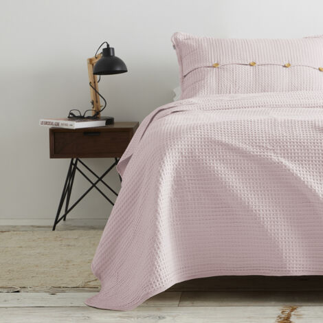 Colcha tejida Banús color Rosa. Cama de 135/140 cm