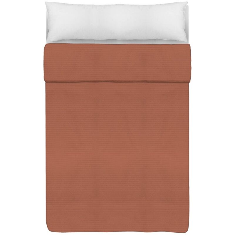 

Colcha terracota de rayas clásica de microfibra para cama de 90 cm