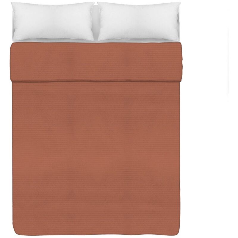 

Colcha para cama de 150 terracota de rayas clásica de microfibra de 260x240 cm