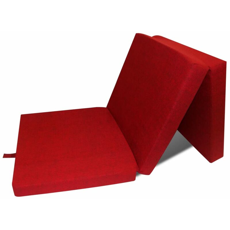 

Colchón de espuma plegable en tres partes rojo 190x70x9 cm - Rojo