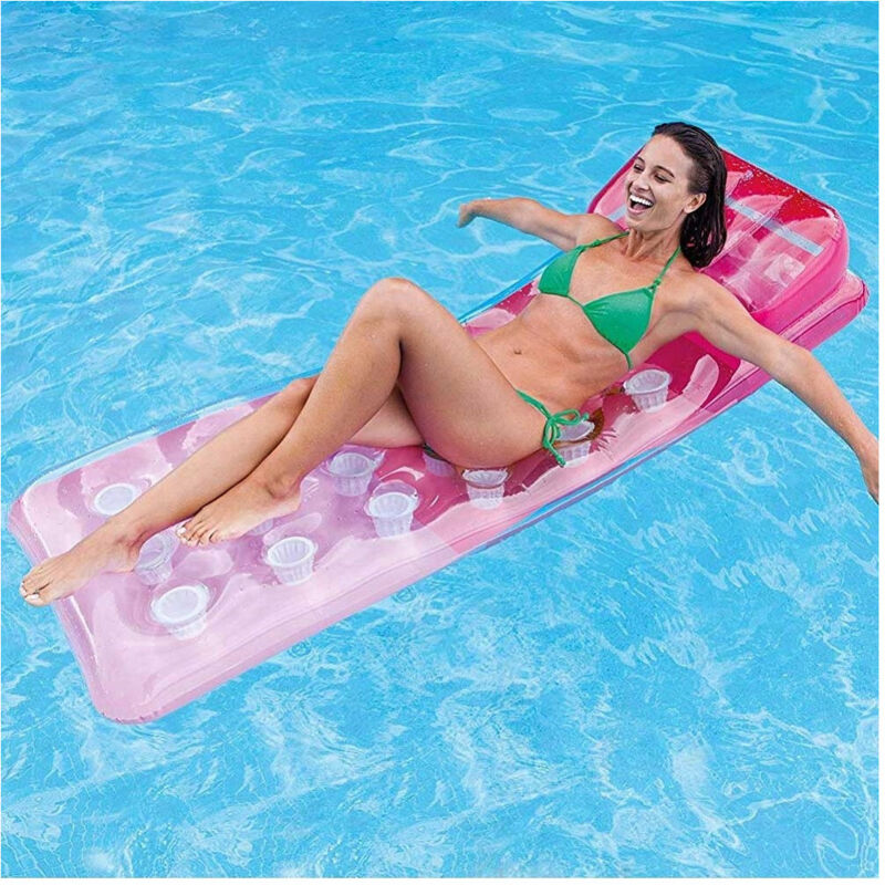 Trade Shop - Materassino Isola Gonfiabile Con Buchi In Pvc Mare Piscina 188 X 71 Cm 3 Colori -