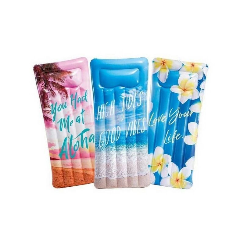 Colchoneta Hinchable Isla Hawaii Estampado Pvc Mar Piscina 178 X 84 Cm