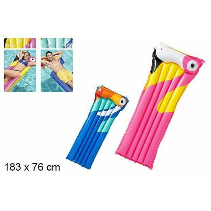 Trade Shop - Materassino Gonfiabile Mare Piscina Spiaggia Stampa Uccello Tropicale 183X76Cm -