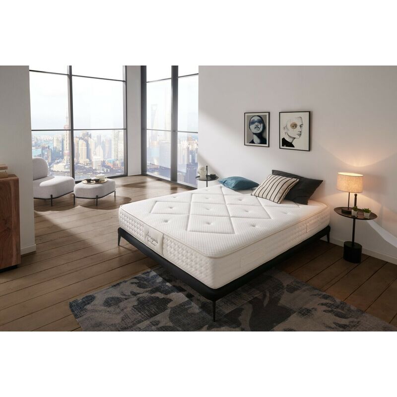 

Colchón Amazonie 180x200 - Excelente soporte anatómico - Muelles ensacados Fresh Multi Spring + viscoelástica HR - Grosor 25 cm - Elasticidad
