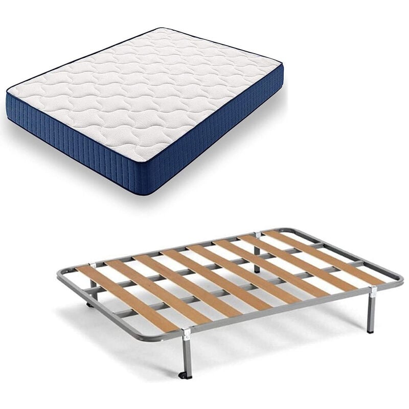 

Colchon viscoelastico Viscorelax + somier lama 100 con patas. Todas las medidas 80x190