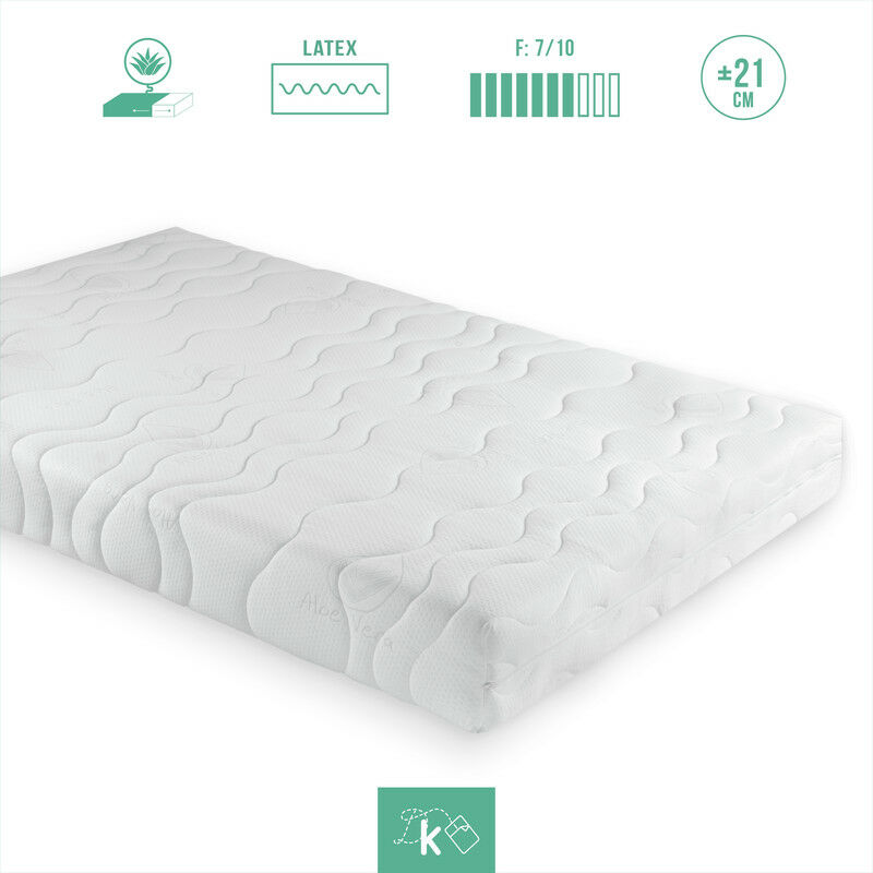 

COLCHÓN 100% LATEX | Sistema 7 ZONAS | Desenfundable | Funda ALOE VERA | Especial para cama articulada80 x 180 cm Altura: ±18cm Núcleo: 15 cm