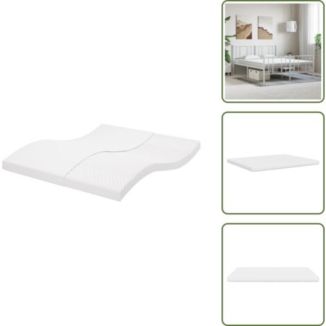 Colchón 7 zonas - vidaXL Colchón de espuma de 7 zonas dureza 20 ILD blanco 160x200 cm - Espuma de PU