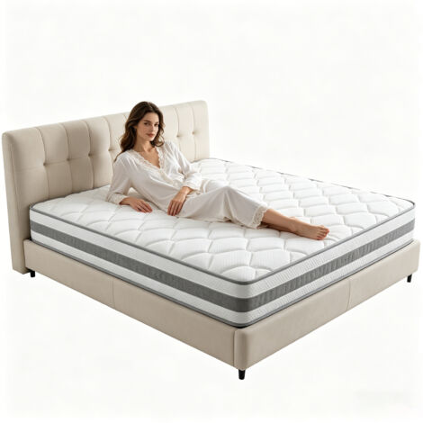 Colchón 90x200 cm, espuma viscoelástica, grosor 25 cm, con gran elasticidad y ultra transpirable - CJHXE