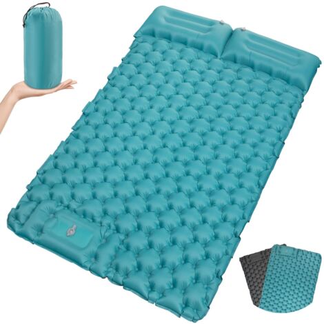 Colchón autoinflable para camping - Colchón inflable ultraligero con bomba de pie - Colchón plegable para camping con cojín