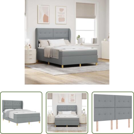 Colchón -  Cama con Somier y Colchón Gris Oscuro 90x190 cm de Tela tela