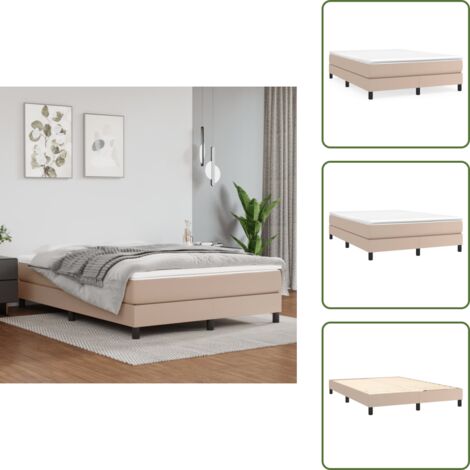Colchón compatible - vidaXL Estructura Estructura de cama con somier cuero sintético capuchino 140x200cm - Patas de apoyo