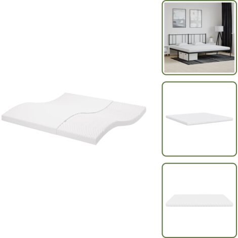 Colchón de 7 zonas - vidaXL Colchón de espuma de 7 zonas dureza 20 ILD blanco 200x200 cm - Espuma de PU