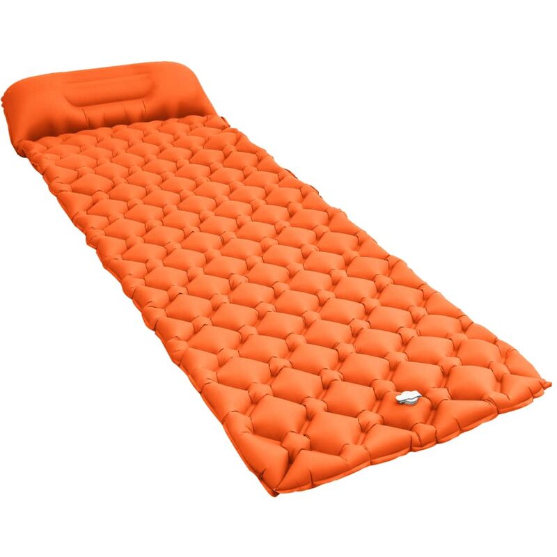 

Colchón de aire inflable con almohada naranja 58x190 cm