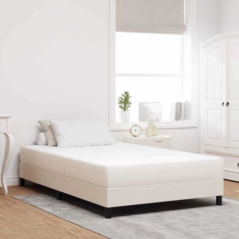 Colchón de Cama con colchón Crema 120 x 200 cm tela