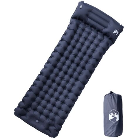 Colchón de camping autoinflable con almohada 1 persona gris