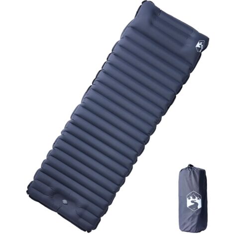Colchón de camping autoinflable con con almohada 1 persona gris