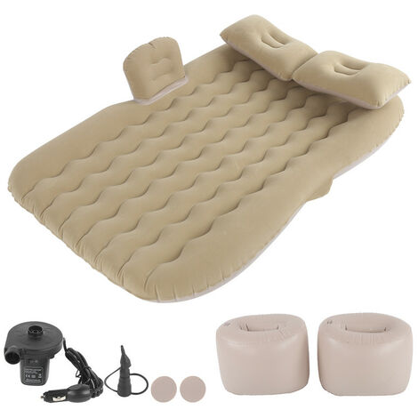 Colchón de coche PVC flocado bloque seguro muelle redondo rayas onduladas bomba de aire 12V para agua sedán
