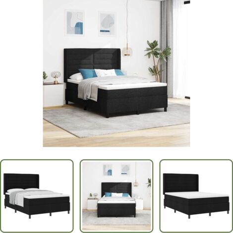 Colchón de espuma -  Cama tipo Box Spring con colchón Negro 200 x 160 cm tela