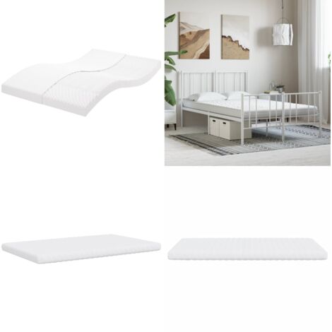 Colchón de espuma de 7 zonas dureza 20 ILD blanco 140x190 cm - Soporte para el cuerpo - Descanso nocturno