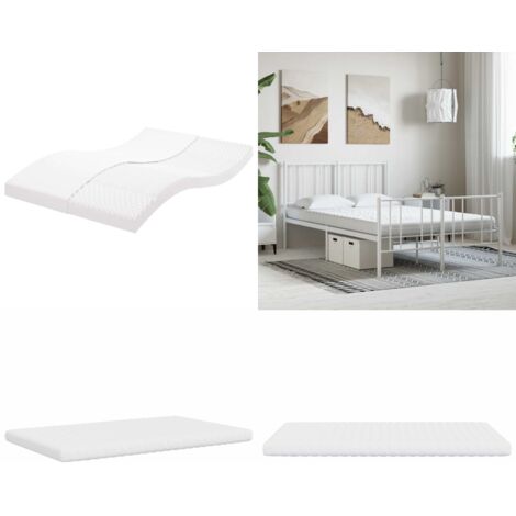 Colchón de espuma de 7 zonas dureza 20 ILD blanco 140x210 cm - Soporte de cama - Colchón 7 zonas