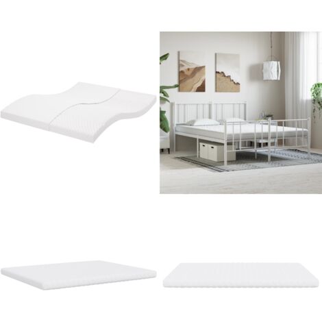 Colchón de espuma de 7 zonas dureza 20 ILD blanco 180x200 cm - Soporte para el cuerpo - Descanso nocturno