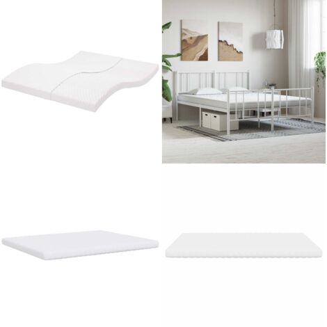 Colchón de espuma de 7 zonas dureza 20 ILD blanco 200x210 cm - Soporte de cama - Colchón de 7 zonas