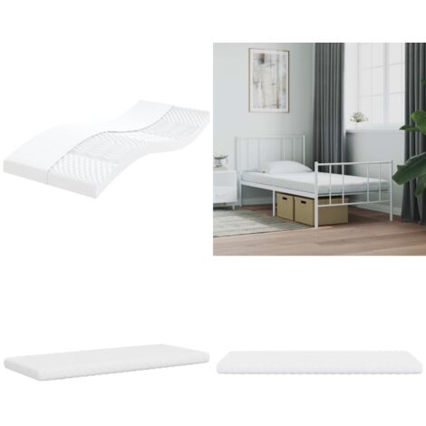 Colchón de espuma de 7 zonas dureza 20 ILD blanco 80x210 cm - Soporte para el cuerpo - Descanso nocturno