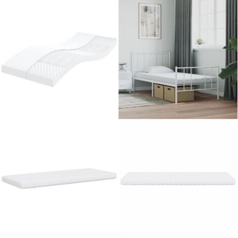 Colchón de espuma de 7 zonas dureza 20 ILD blanco 90x190 cm - Soporte para el cuerpo - Descanso nocturno