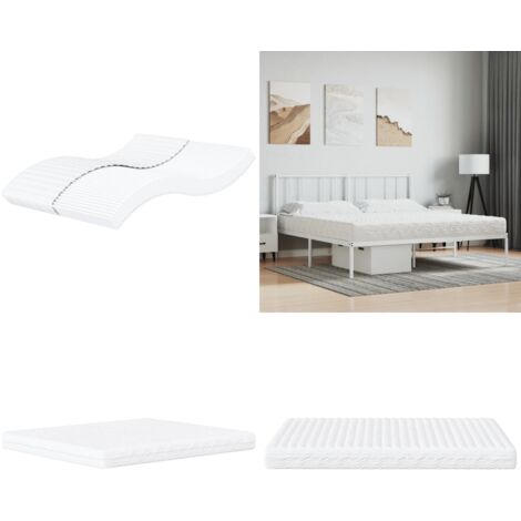 Colchón de espuma dureza 2 3 blanco 160x200 cm - Soporte para el cuerpo - Descanso nocturno