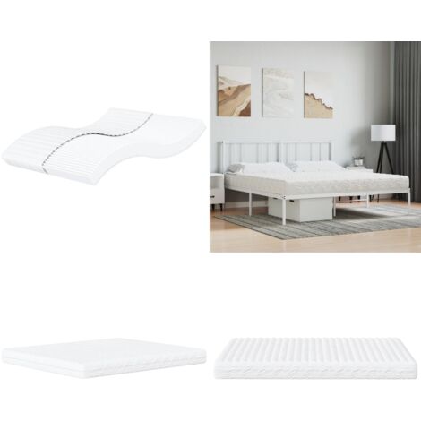 Colchón de espuma dureza 2 3 blanco 180x200 cm - Soporte para el cuerpo - Descanso nocturno