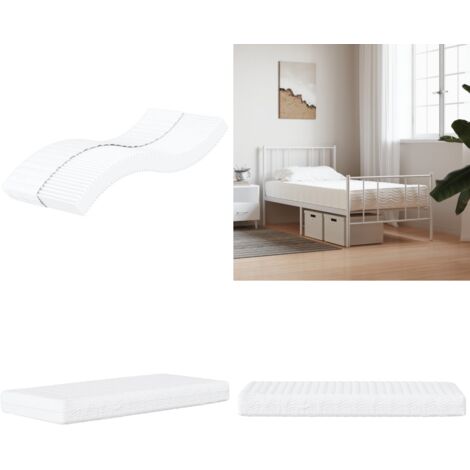 Colchón de espuma dureza 2 3 blanco 90x190 cm - Soporte para el cuerpo - Descanso nocturno