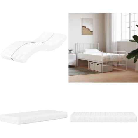 Colchón de espuma dureza 2 3 blanco 90x200 cm - Soporte para el cuerpo - Descanso nocturno