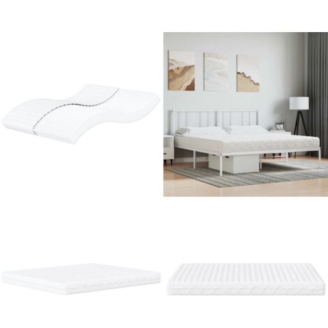Colchón de espuma dureza H2 H3 blanco 200x220 cm - Soporte para el cuerpo - Descanso nocturno