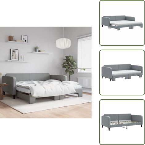 Colchón de espuma - vidaXL Sofá cama nido con colchón tela gris claro 100x200 cm - Sofá cama gris claro