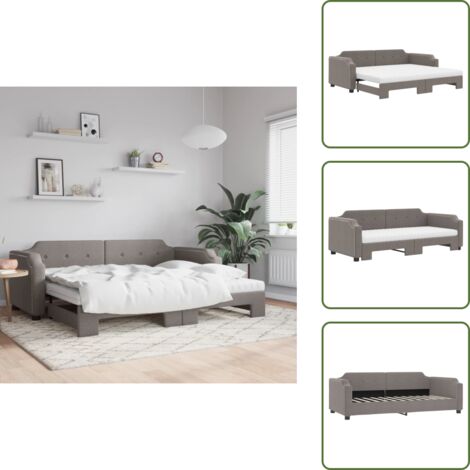 Colchón de espuma - vidaXL Sofá cama nido con colchón tela gris taupe 90x200 cm - Sofá cama gris