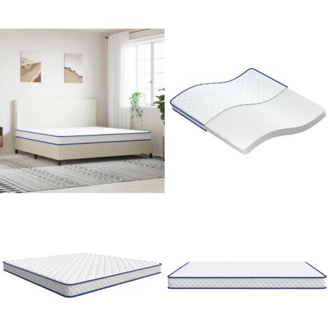 Colchón de espuma viscoelástica blanco 200x200x17 cm suave - Colchón viscoelástico - Colchón de espuma viscoelástica