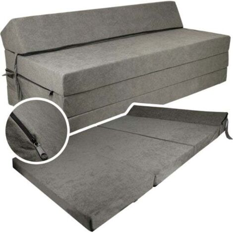 Colchón de invitados colchón plegable gris 200X120X10 cm colchón camping