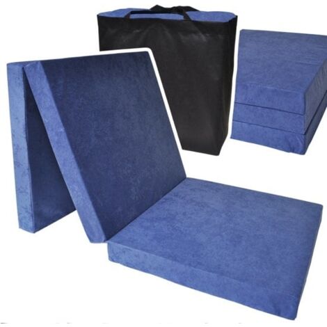 Colchón de invitados extra grueso - azul marino - colchón de camping - colchón de viaje - colchón plegable - 195 x 70 x 15