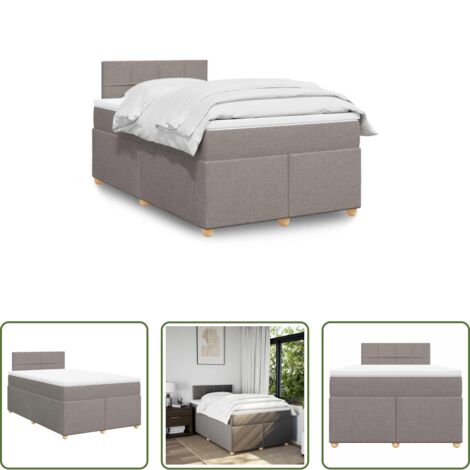 Colchón de muelles -  Cama box spring con colchón tela gris taupe 120x190 cm