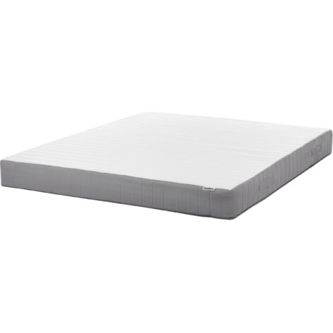 Colchón de muelles ensacados con asas relleno de espuma viscoelástica refrescante firmeza media funda extraíble 7 zonas acolchado 180 x 200 cm Fluffy