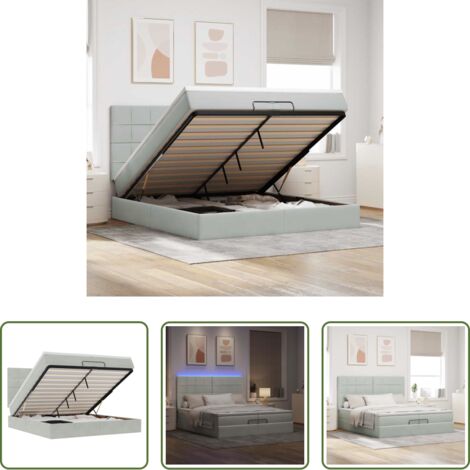 Colchón de muelles ensacados -  Estructura cama otomana colchones terciopelo gris claro