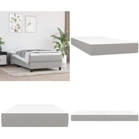 Colchón de muelles ensacados firmeza media tela gris claro 100x200x20 cm - Firmeza media - Soporte de cama