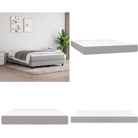 Colchón de muelles ensacados firmeza media tela gris claro 140x200x20 cm - Firmeza media - Soporte de cama