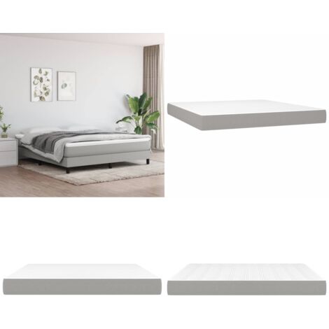 Colchón de muelles ensacados firmeza media tela gris claro 160x200x20cm - Firmeza media - Soporte de cama
