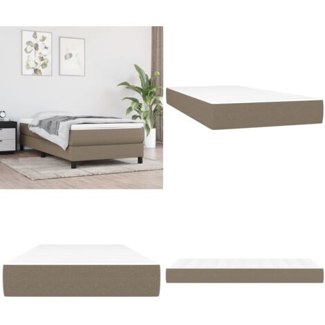 Colchón de muelles ensacados firmeza media tela gris taupe 90x190x20 cm - Firmeza media - Soporte de cama