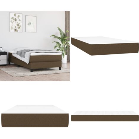 Colchón de muelles ensacados firmeza media tela marrón oscuro 100x200x20 cm - Firmeza media - Soporte de cama