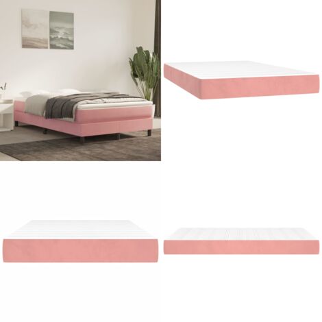 Colchón de muelles ensacados firmeza media terciopelo rosa 120x200x20 cm - Firmeza media - Terciopelo rosa