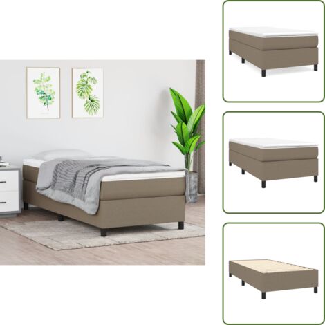 Colchón de muelles - vidaXL Cama box spring con colchón tela gris taupe 80x200 cm - Cama gris taupe