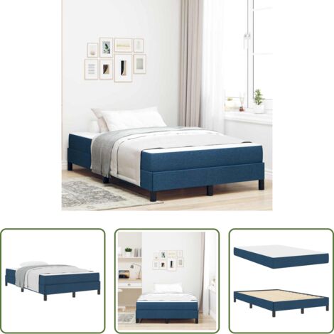 Colchón de somier -  Cama tipo Box Spring con colchón Azul 120 x 190 cm tela